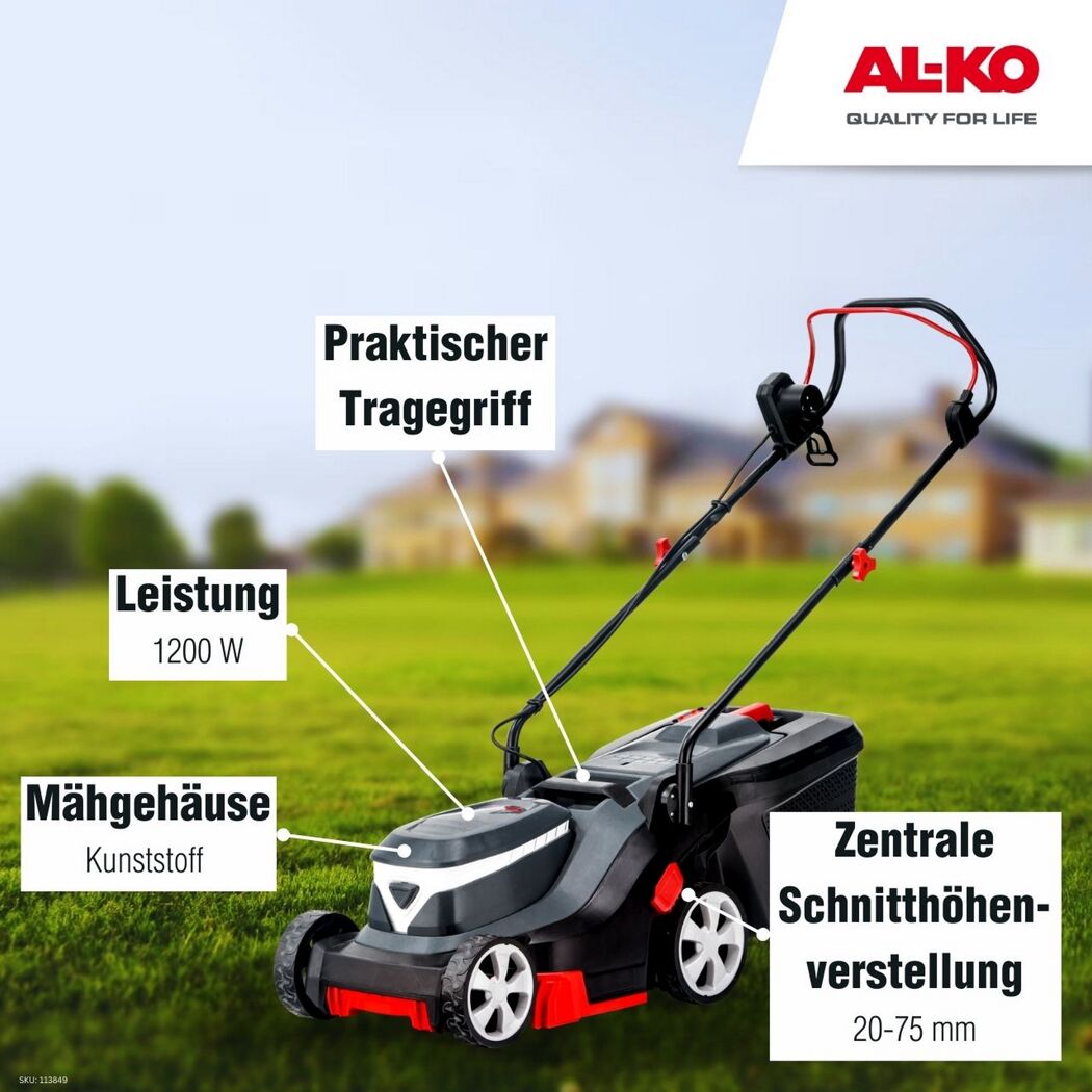 AL-KO Elektro-Rasenmäher mit 1200 W