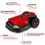 Roter Mähroboter mit Messern