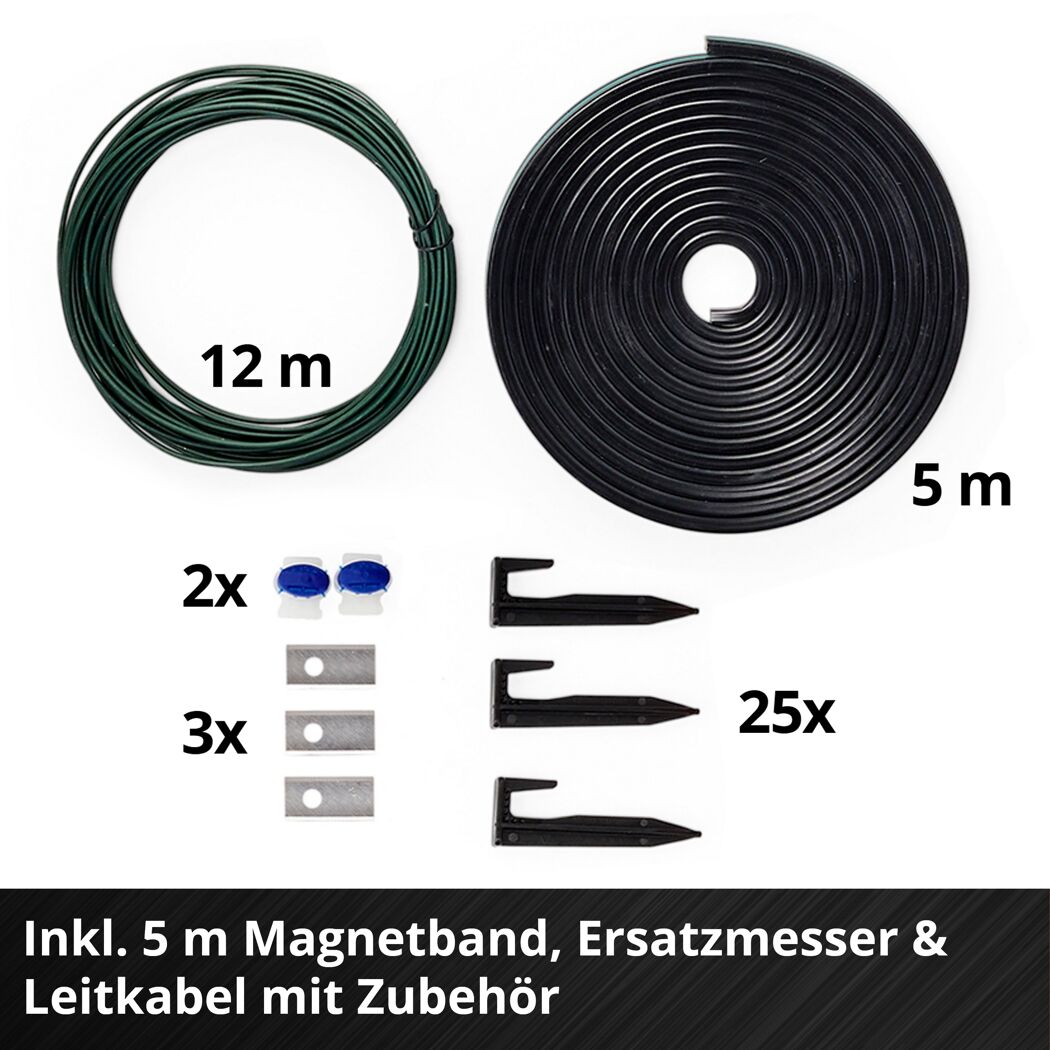 Mähroboter Zubehör: Leitkabel, Magnetband, Haken, Messer