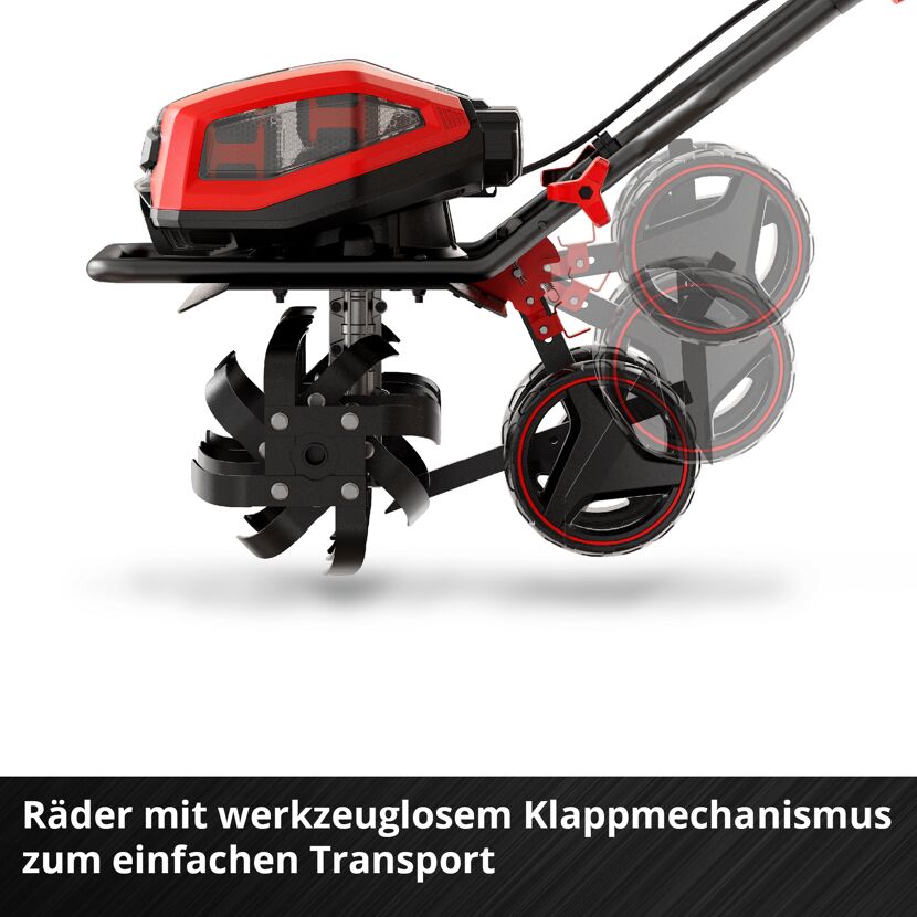 Akku-Bodenhacke mit Rädern