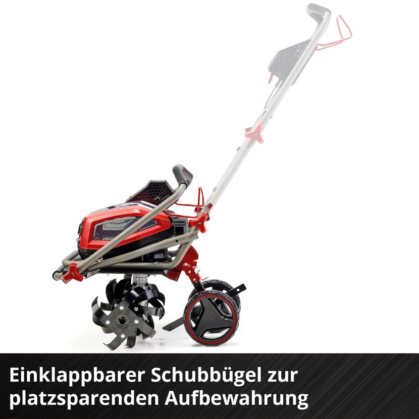 Motorhacke mit einklappbarem Griff