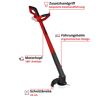 Roter Akku-Rasentrimmer mit Details