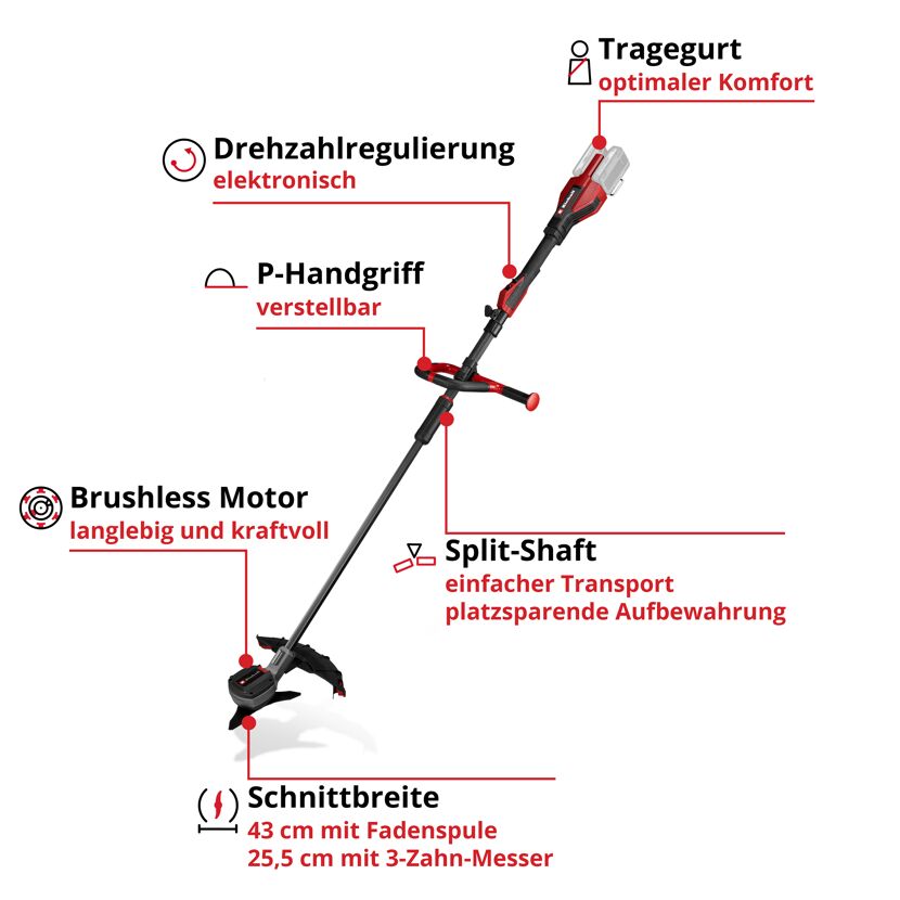 Akku-Rasentrimmer mit Fadenspule