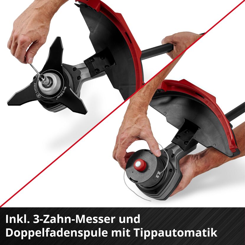 Messer und Fadenspule für Motorsense