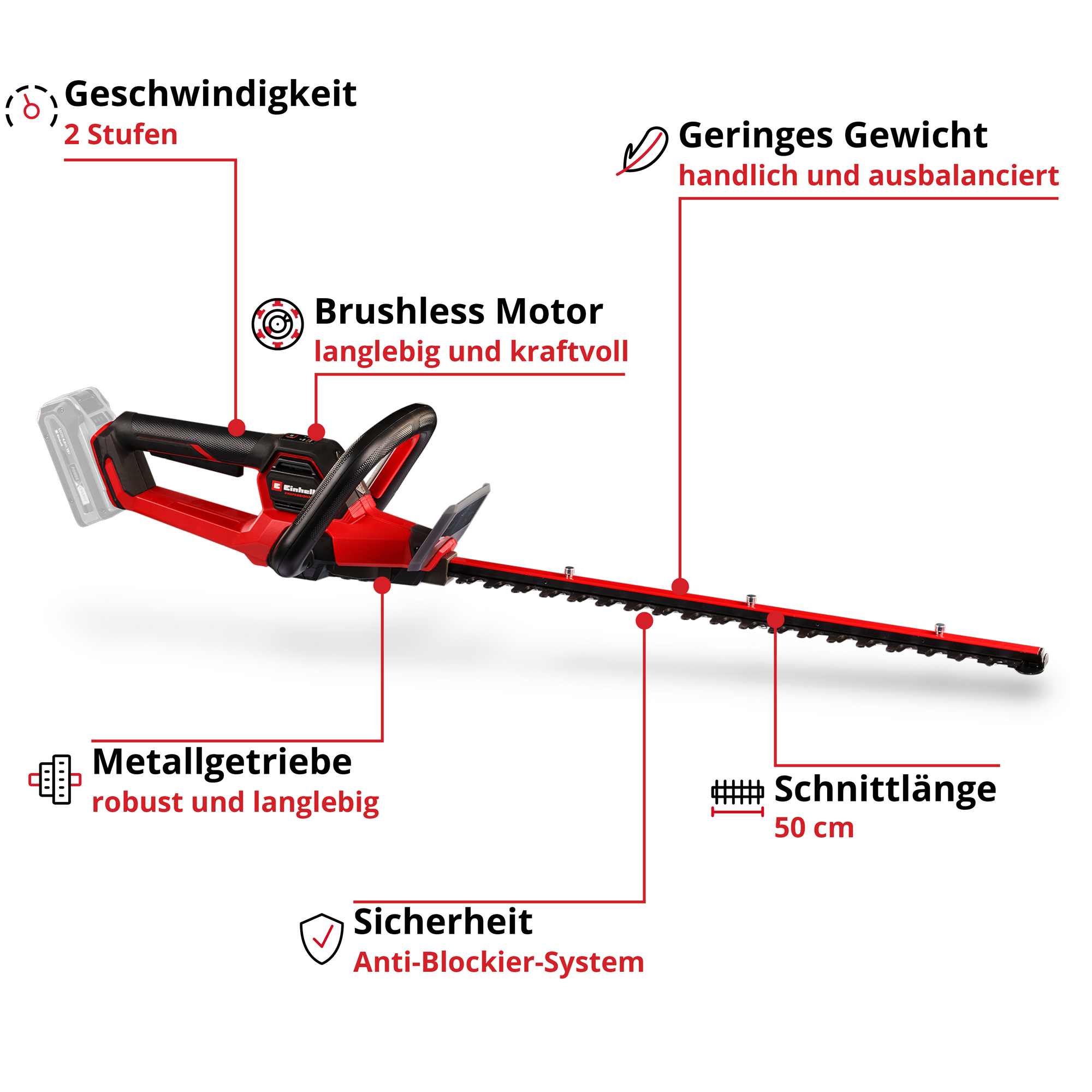 Akku-Heckenschere 'Professional GP-CH 18/50 Li BL-Solo' + product picture