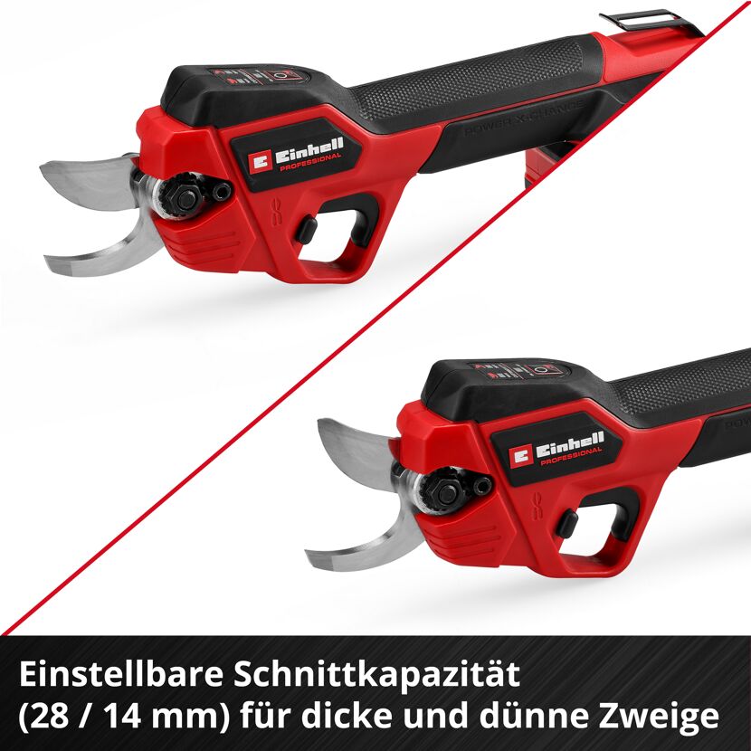 Akku-Astschere, rot und schwarz