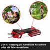 Person schneidet mit Akku-Teleskop-Astschere Äste