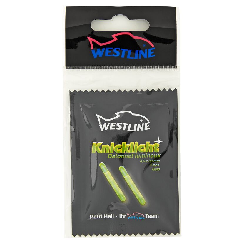 Zwei gelbe Westline Knicklichter