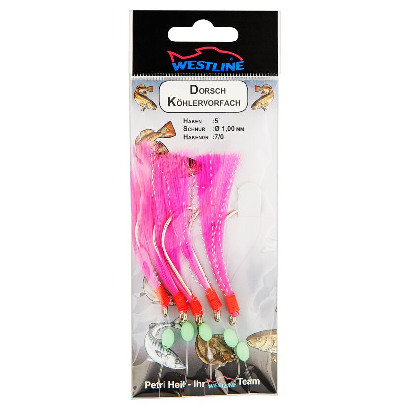 Westline Dorsch Köhlervorfach, 5 Haken, pink