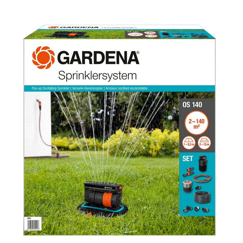 Komplett-Set Sprinklersystem, mit Versenk-Viereckregner