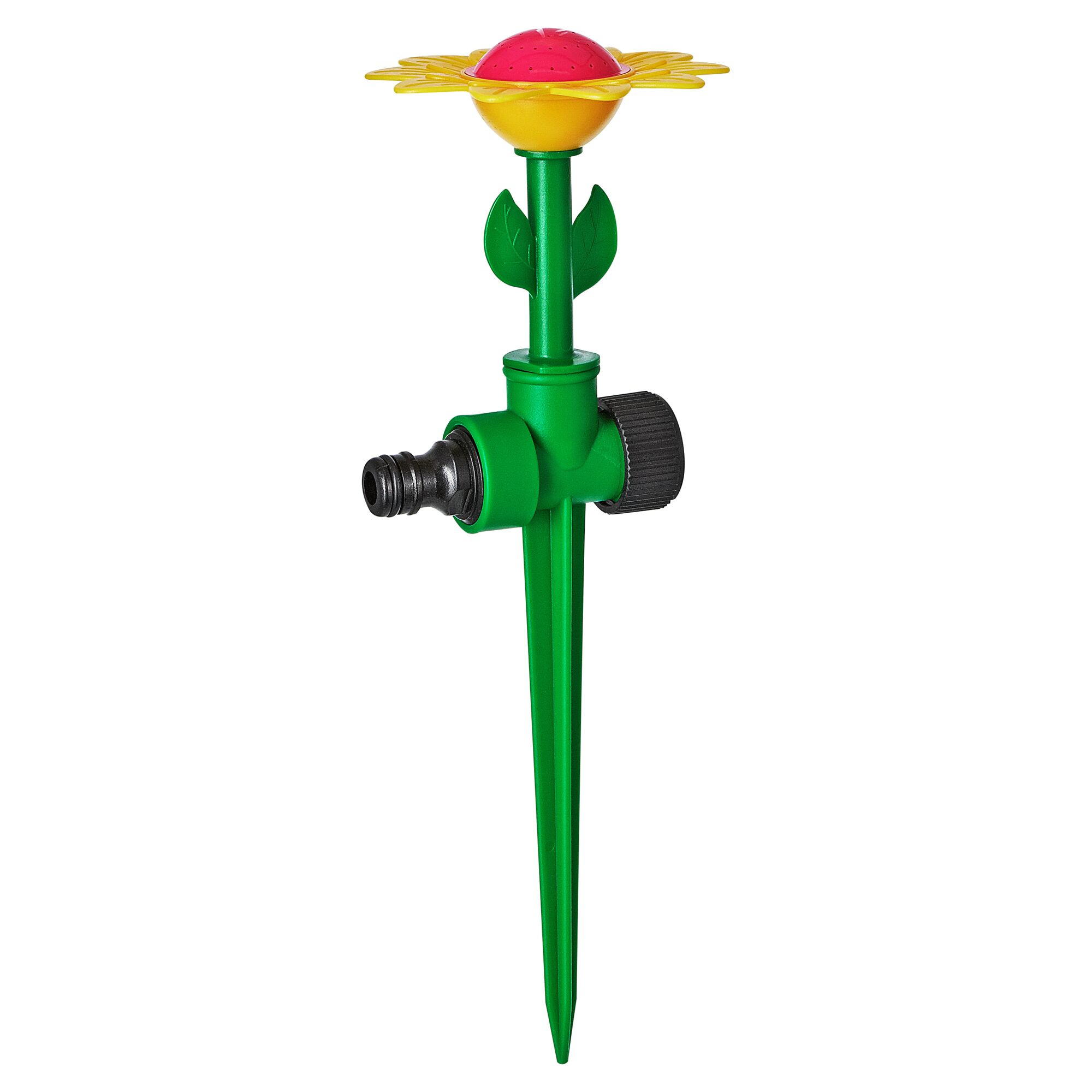 Grüner Rasensprenger in Form einer Blume