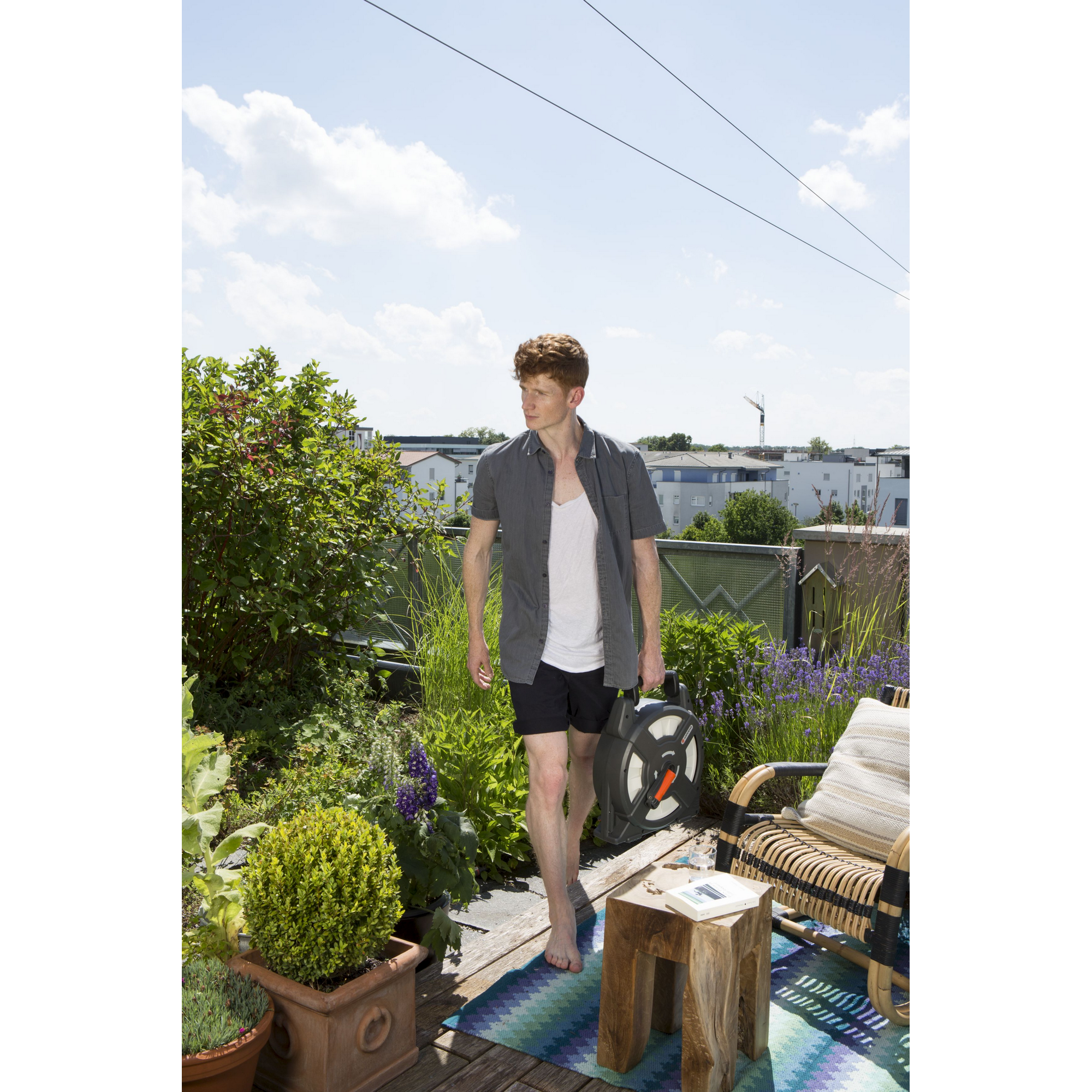 Terrassen Schlauchbox 'city gardening' grau, 10 m + product picture