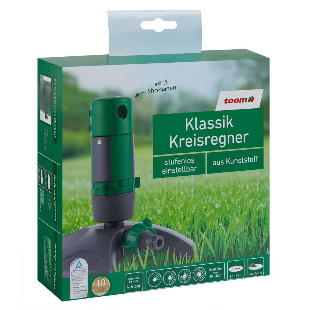 Rasensprenger 'Klassik', mit 3 Strahlarten
