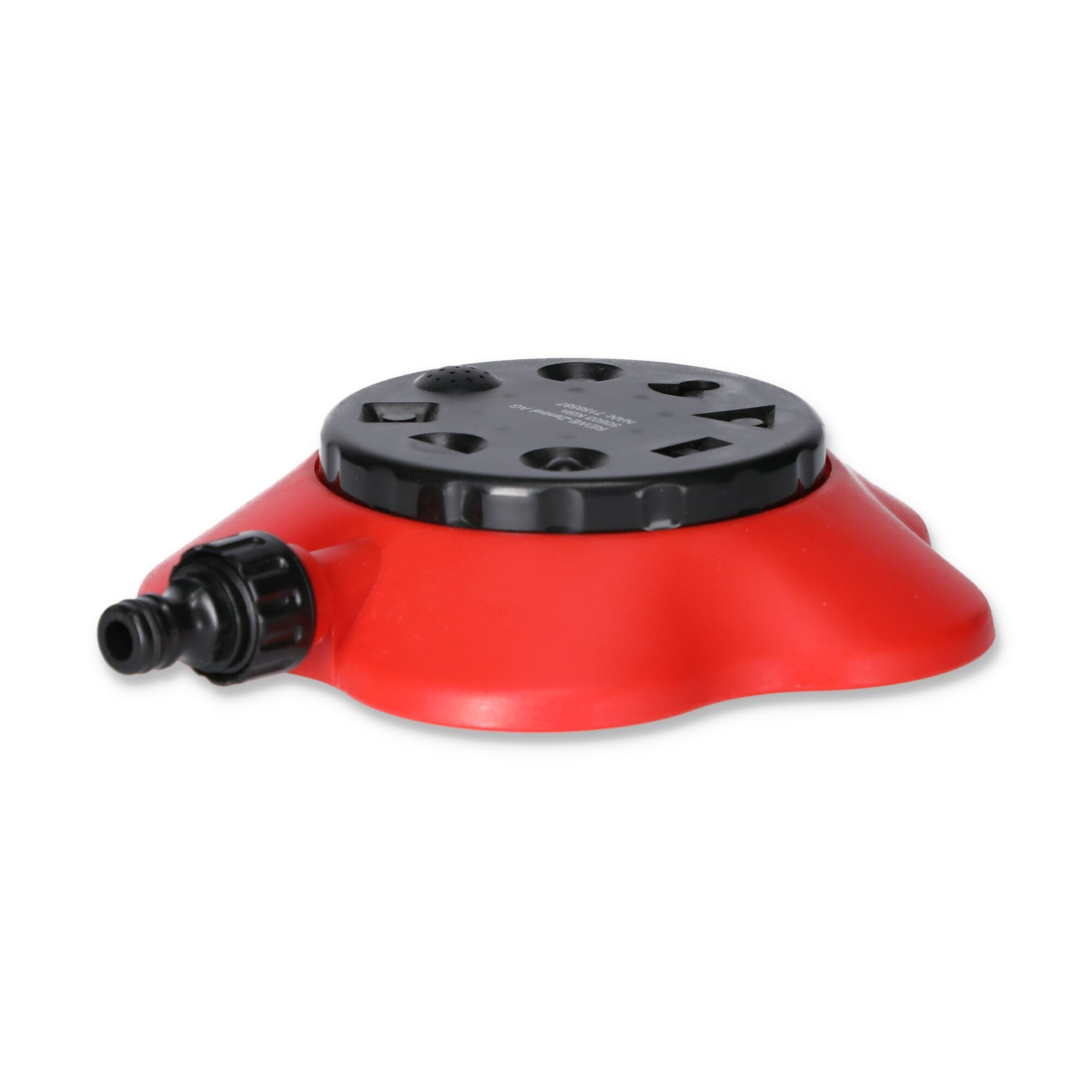 Roter Flächenregner von oben