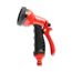 Rote Gartenbrause mit schwarzem Griff