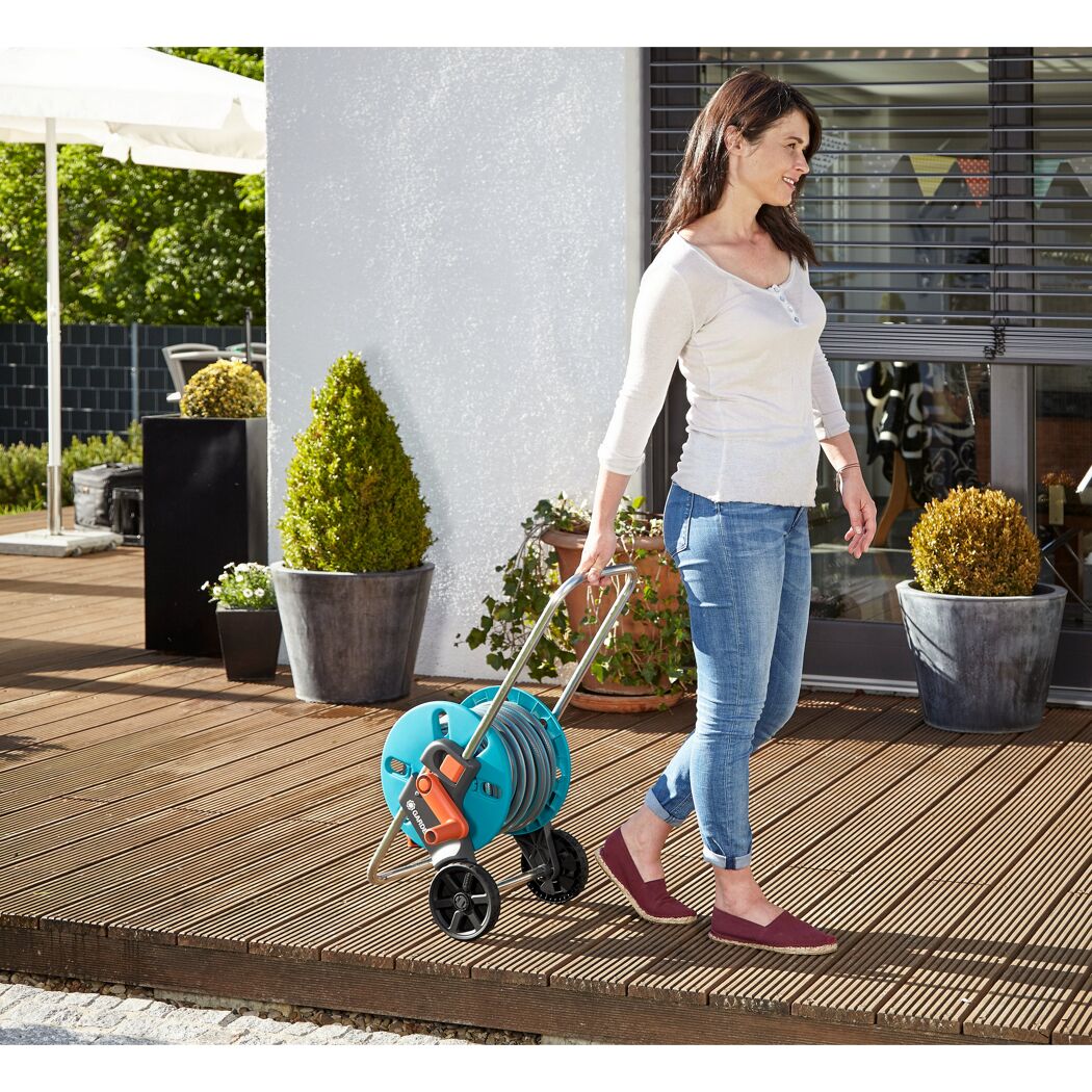 Schlauchwagen 'AquaRoll S' türkis max. 40 m Schlauchkapazität