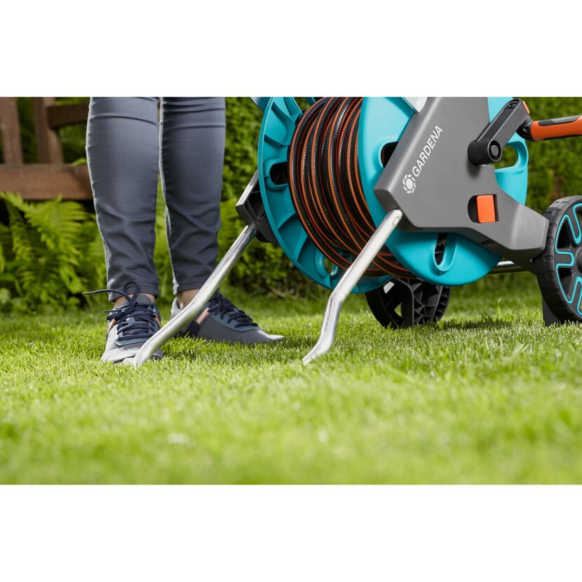 Schlauchwagen-Set 'CleverRoll M Easy' türkis, orange 20 m Schlauchkapazität