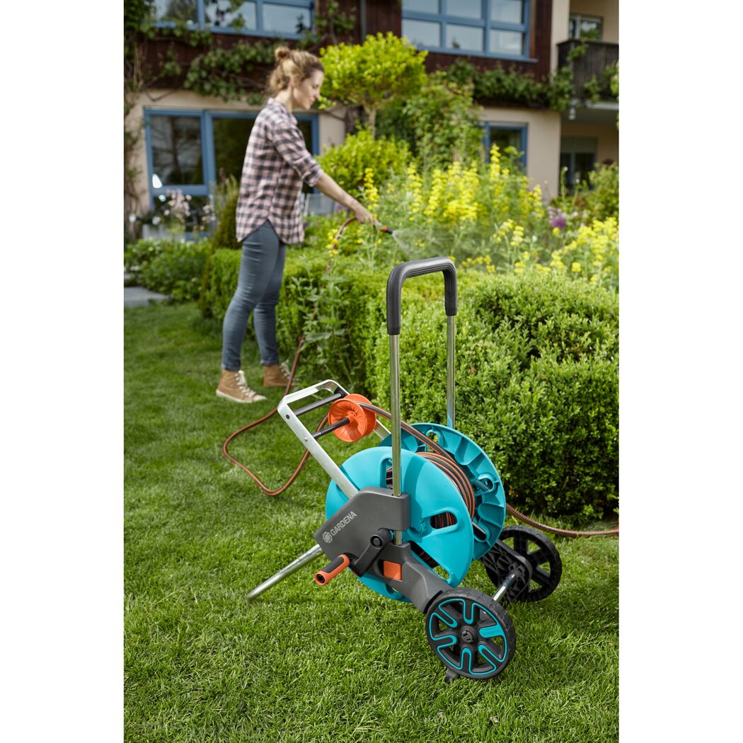 Schlauchwagen-Set 'CleverRoll M Easy' türkis, orange 20 m Schlauchkapazität