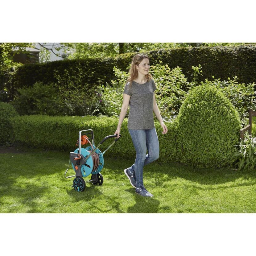 Schlauchwagen-Set 'CleverRoll M Easy' türkis, orange 20 m Schlauchkapazität
