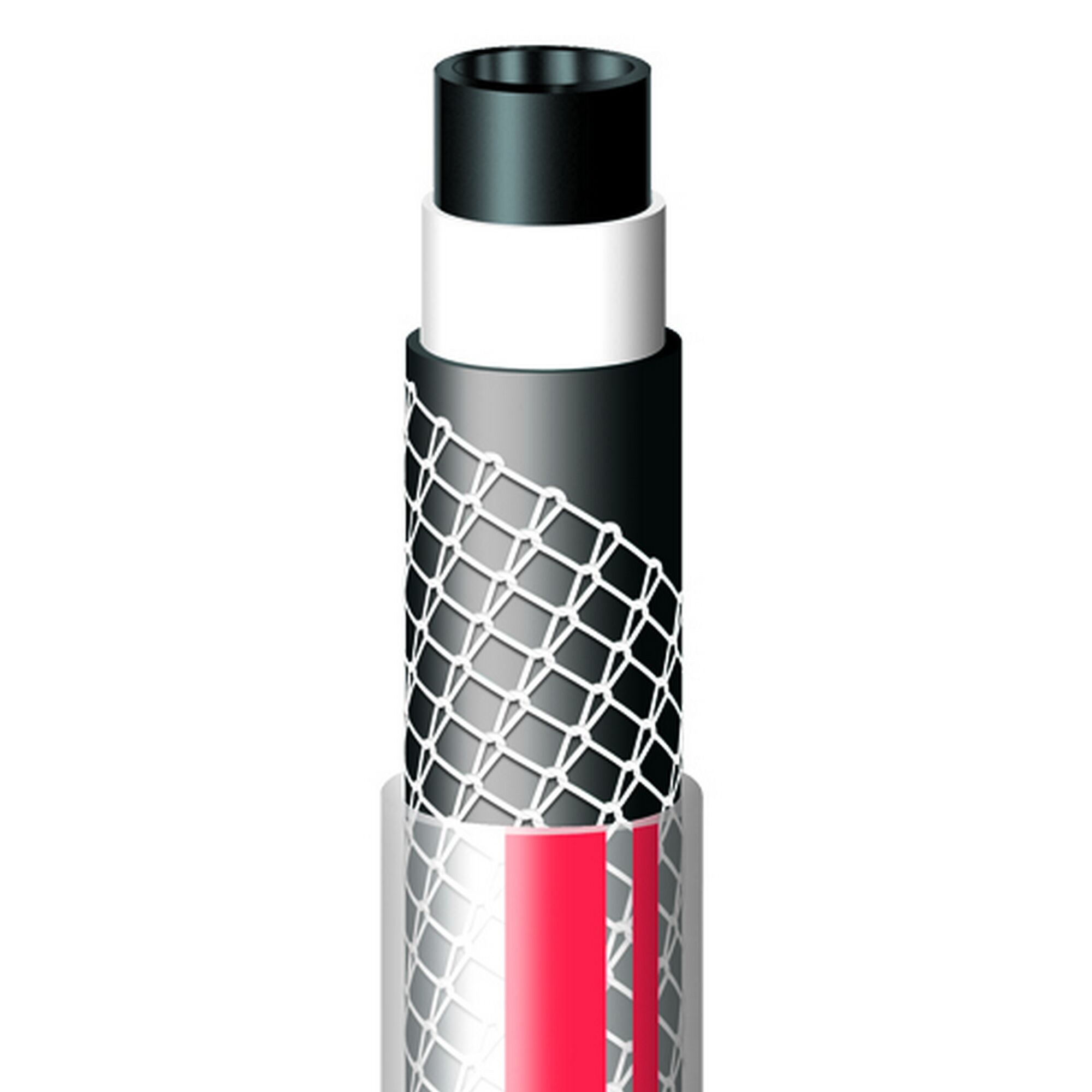 Querschnitt eines Gartenschlauchs