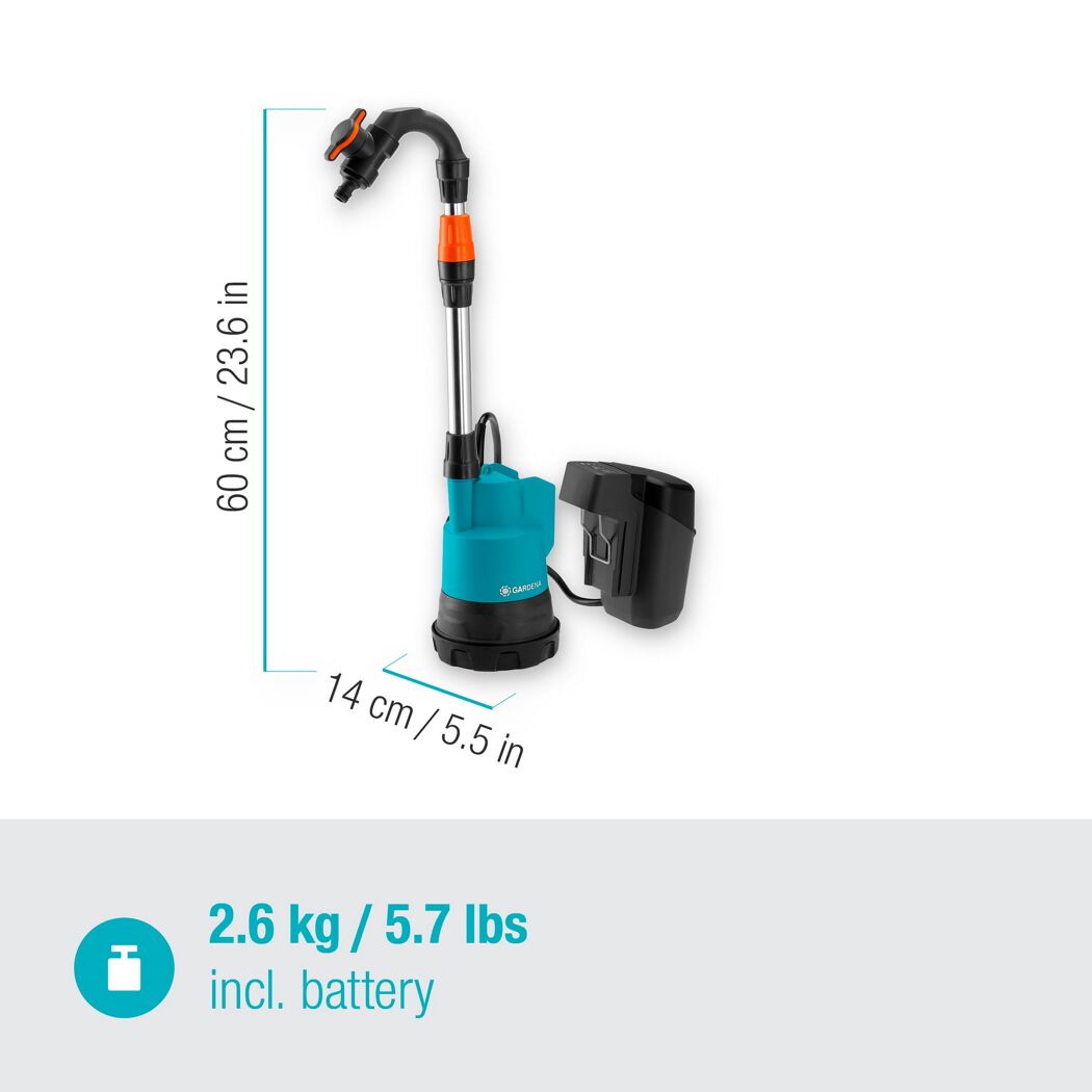 Akku-Regenfasspumpe '2000/2 18V Power4All' 2000 l/h