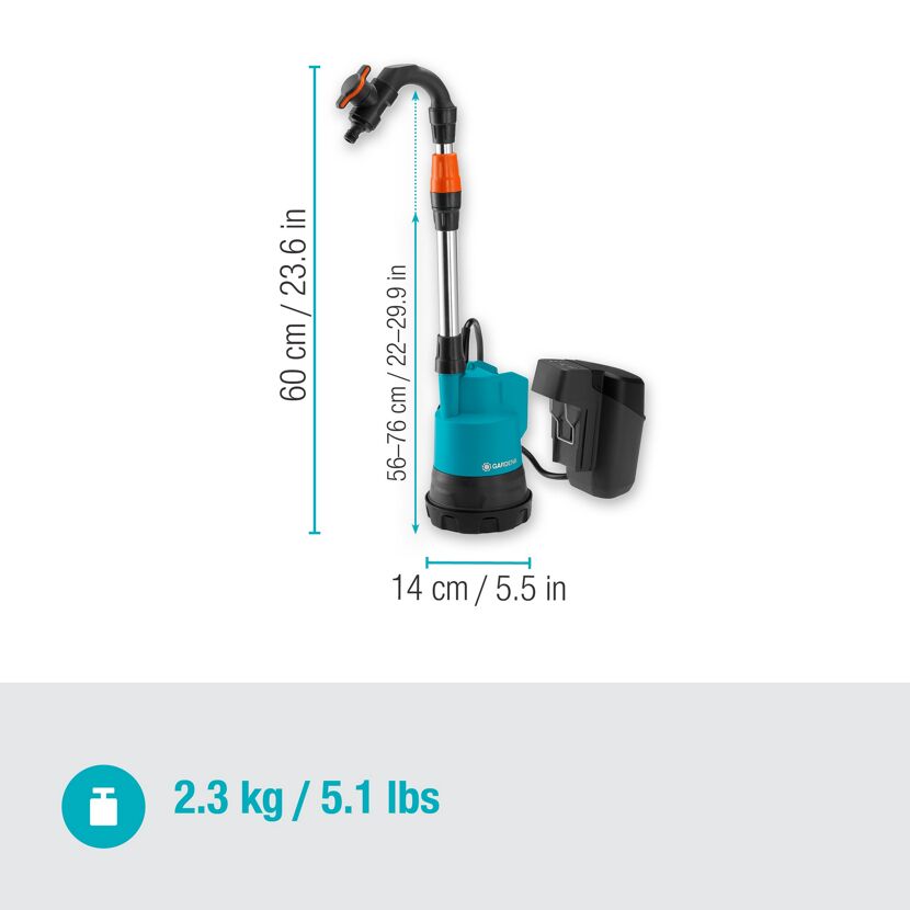 Akku-Regenfasspumpe '2000/2 18V Power4All solo' 2000 l/h