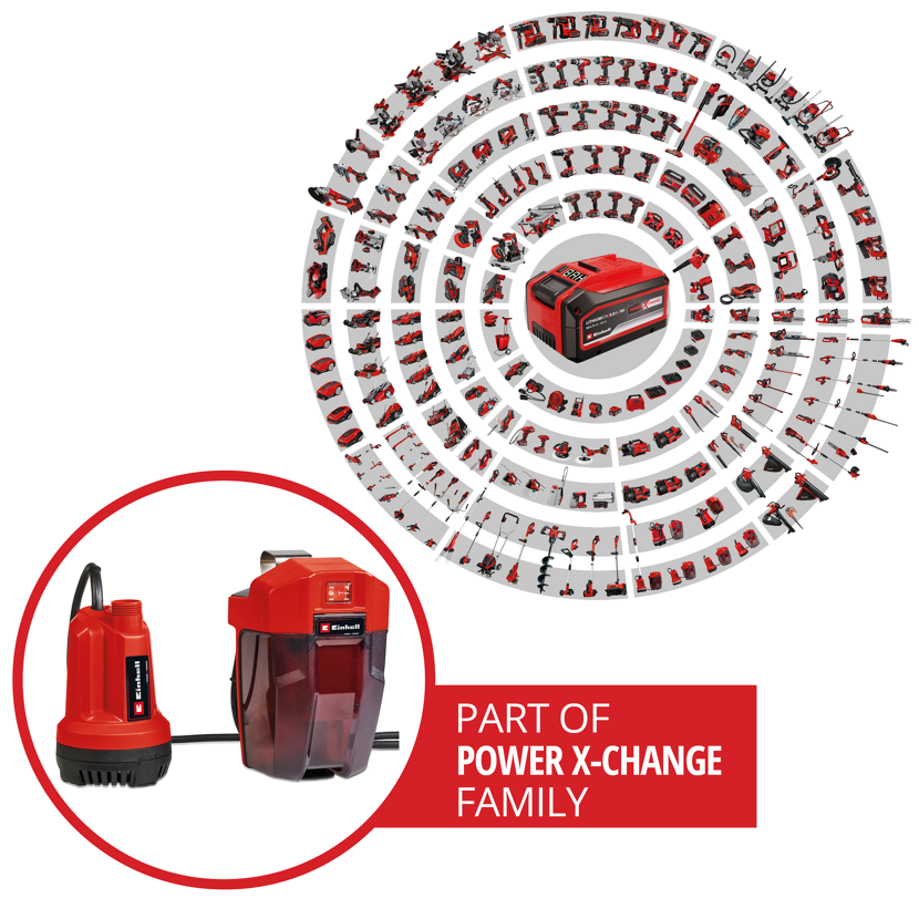 Akku-Klarwasserpumpe 'GE-SP 18 Li' Power X-Change 18 W 5000 l/h