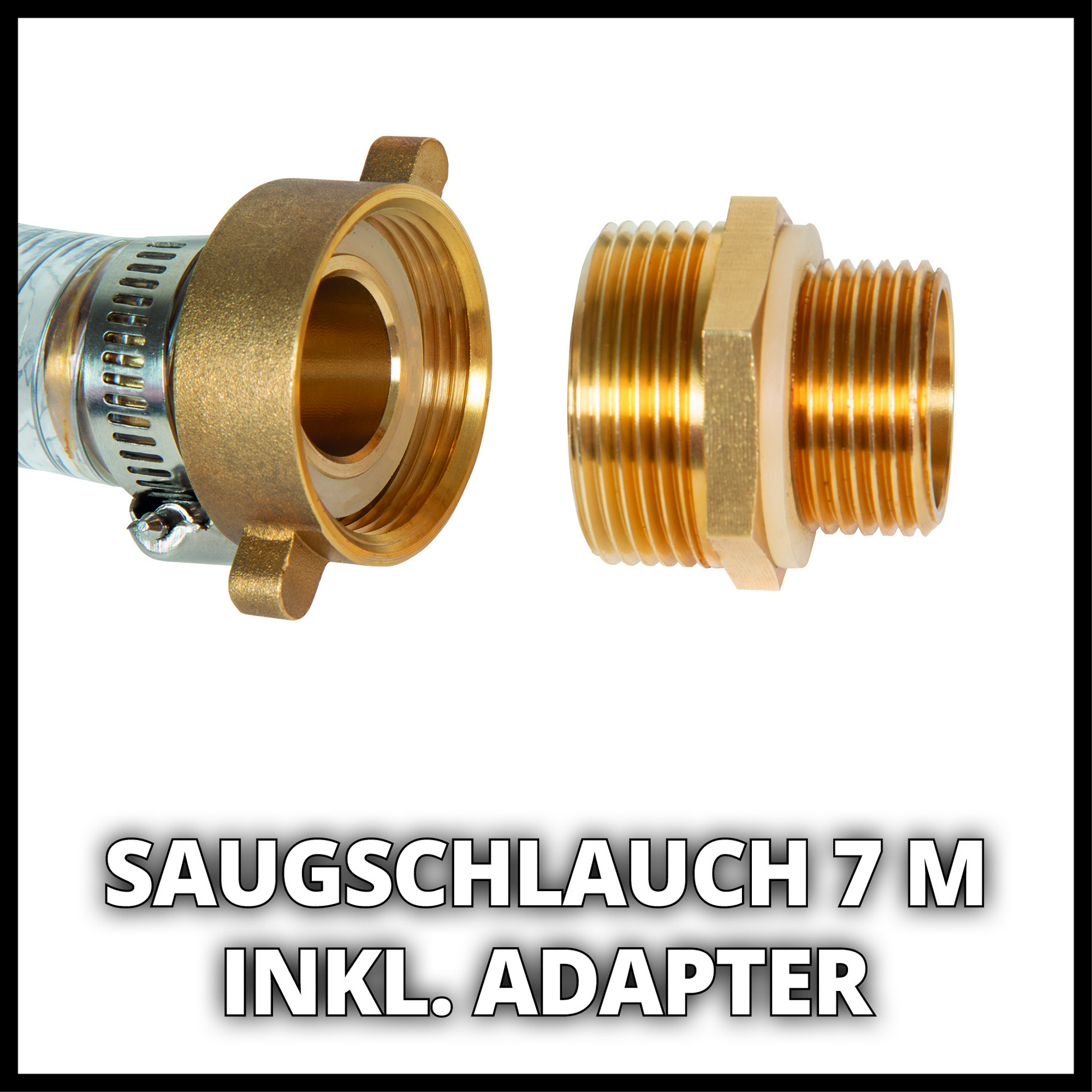 Saugschlauch mit Messinganschluss Ø 2,5 x 700 cm 1 1/4'' + product picture