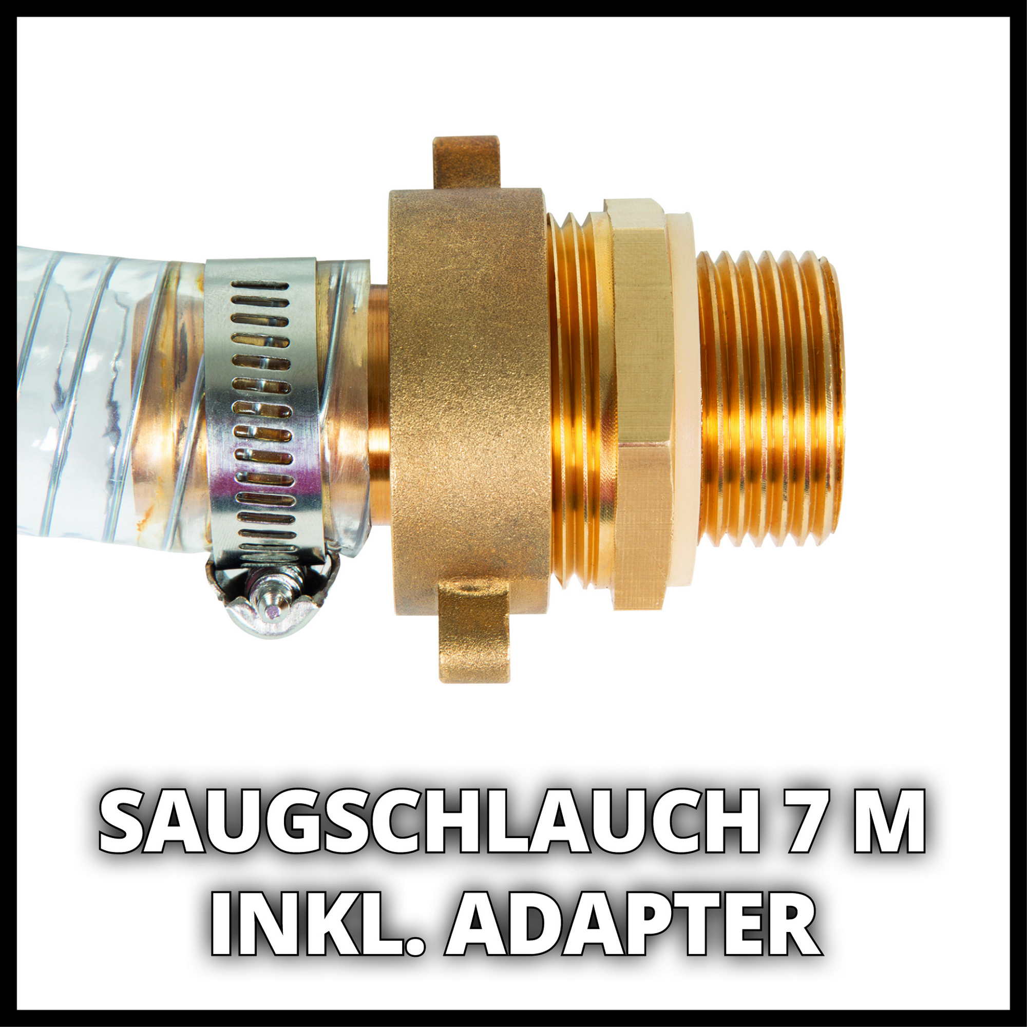 Saugschlauch mit Messinganschluss Ø 2,5 x 700 cm 1 1/4'' + product picture