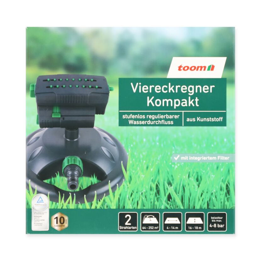 toom Viereckregner Kompakt auf grünem Rasen