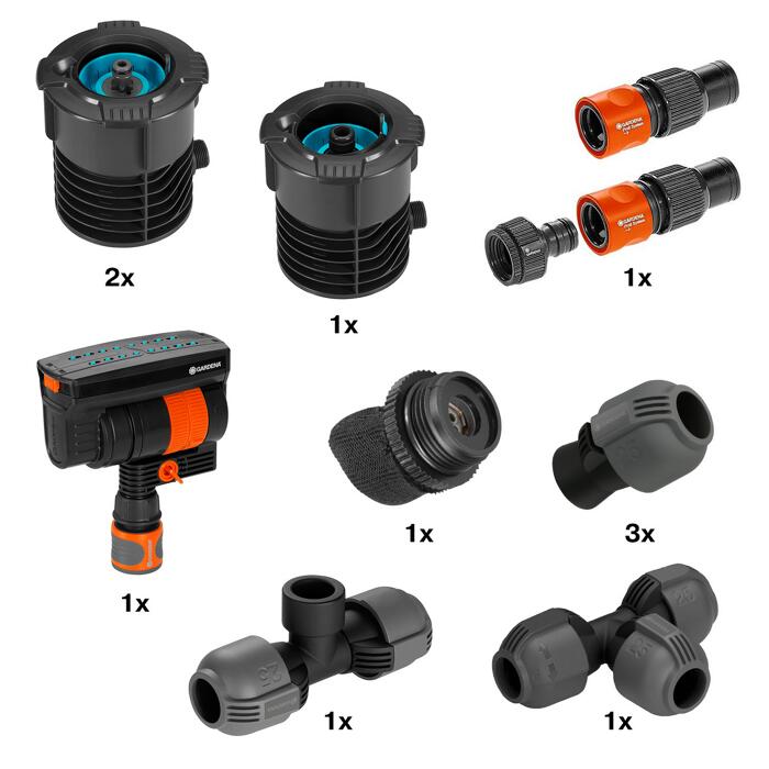 Gardena BewässerungsSet 'Pipeline' 19mm (3/4") mit 2 Wassersteckdosen