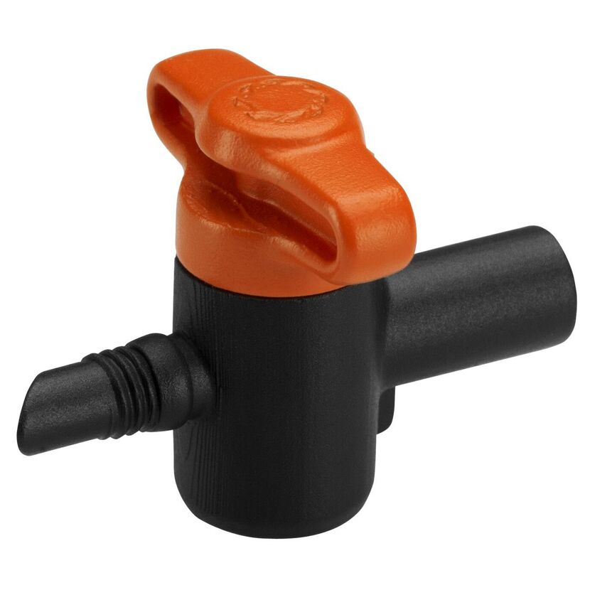 Schwarzes MDS Regulierventil mit orangem Drehknopf