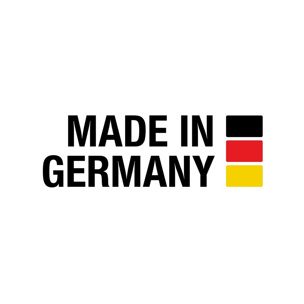 Hergestellt in Deutschland mit deutscher Flagge