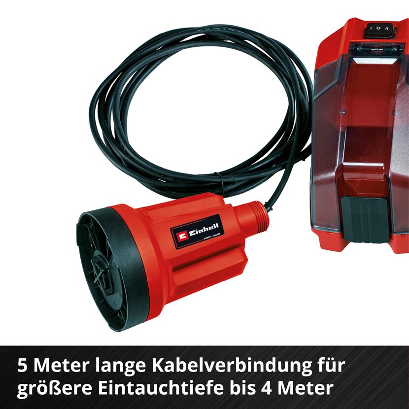 Akku-Klarwasserpumpe 'GE-SP 18 LL Li - Solo' 4500 l/h ohne Akku und Ladegerät