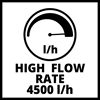 Symbol für hohe Durchflussrate von 4500 l/h