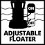 Verstellbarer Schwimmer mit AN/AUS-Schalter