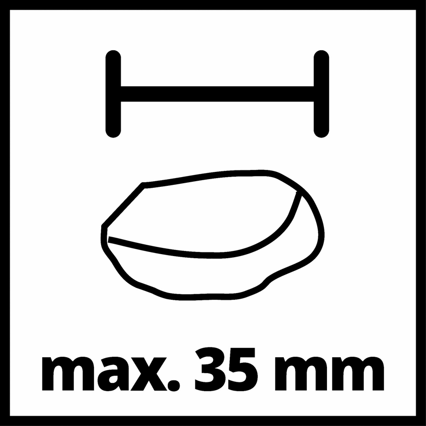 Maximale Steingröße 35 mm