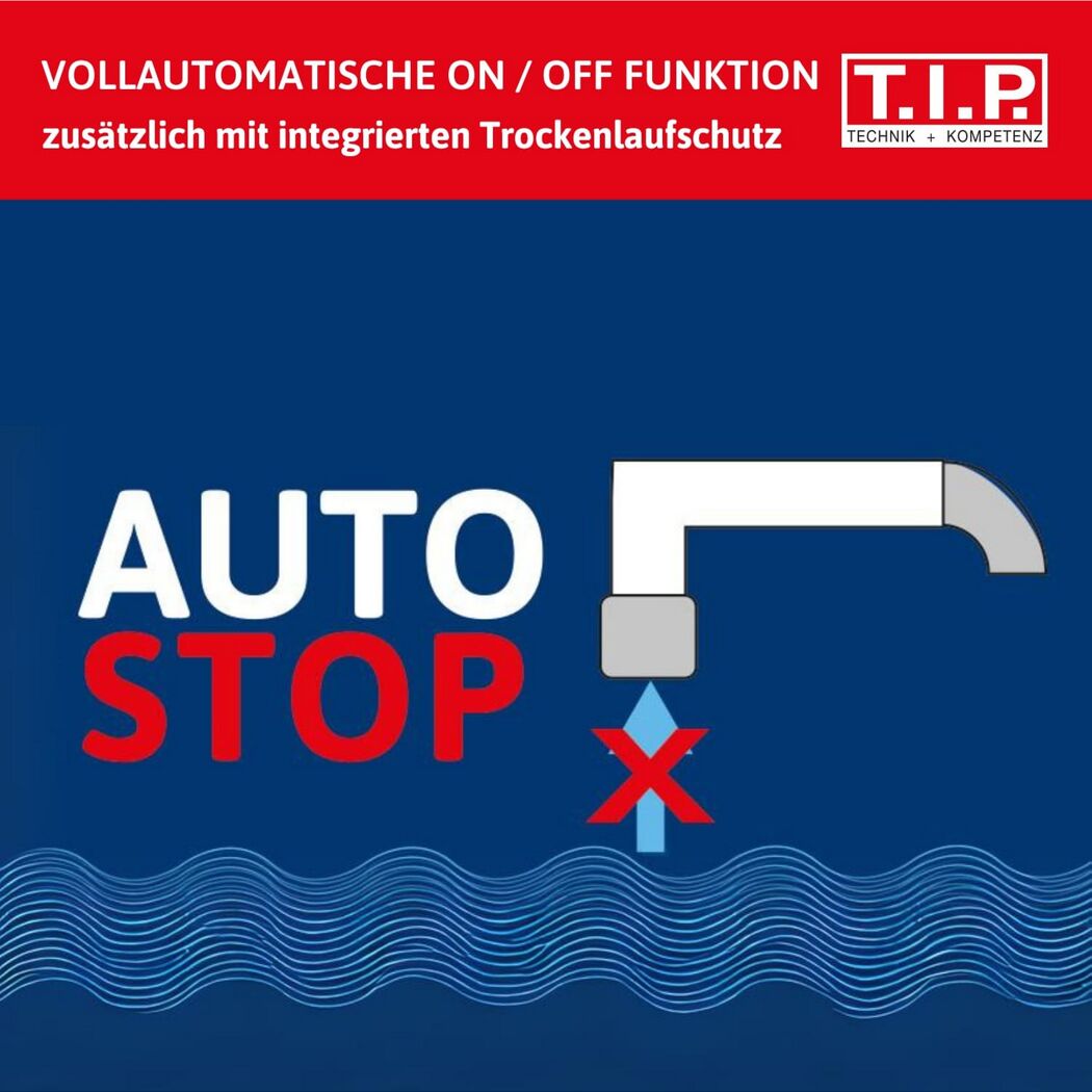 Automatische Ein-/Aus-Funktion mit Trockenlaufschutz