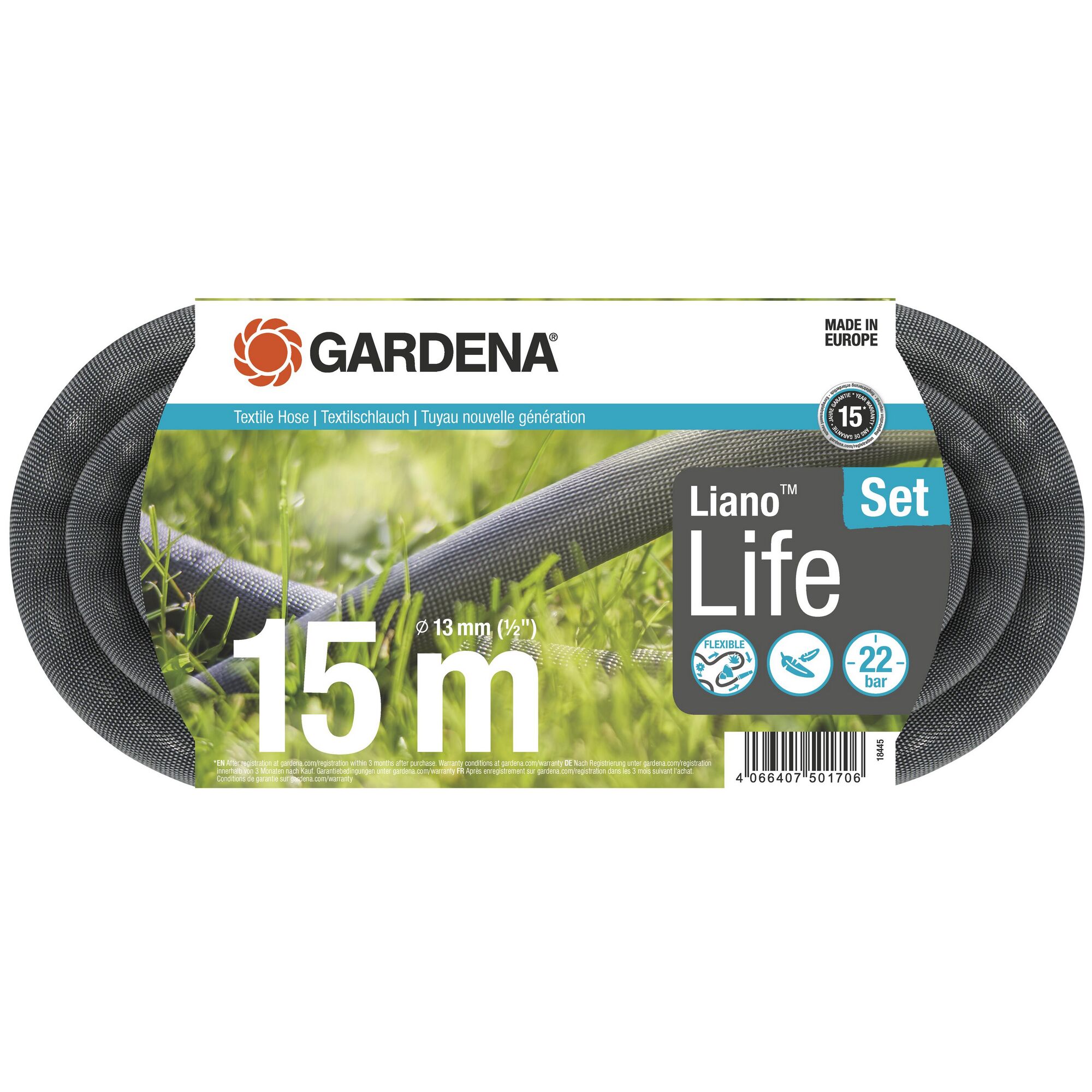 GARDENA Liano Life Textilschlauch 15m