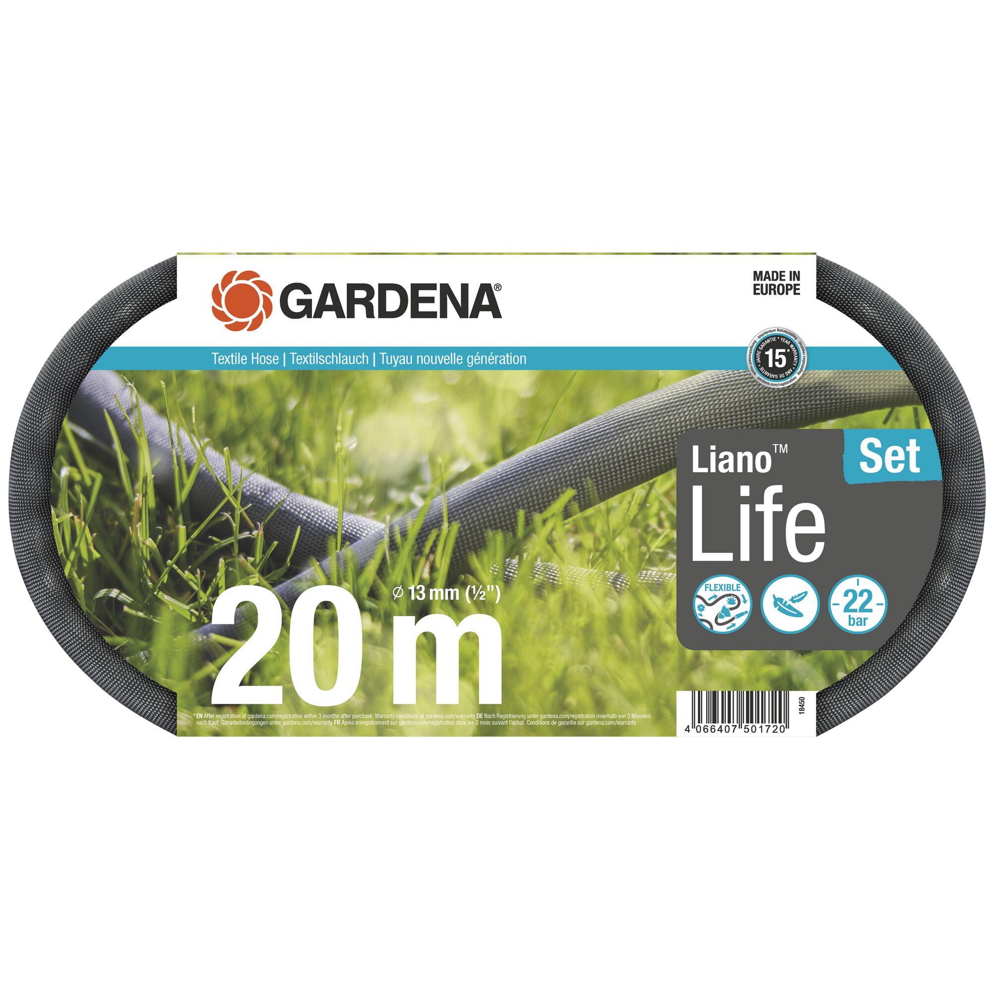 Gardena Liano Life Textilschlauch 20 m