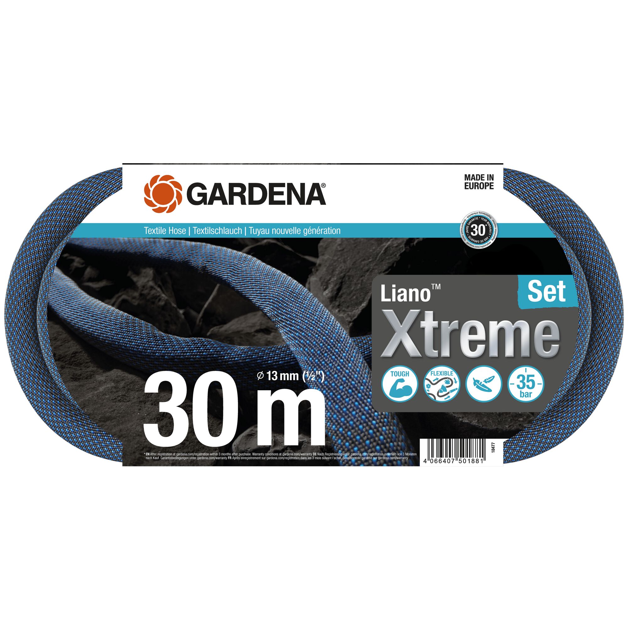 Gardena Textilschlauch LianoXtreme 1/2" 30m Set