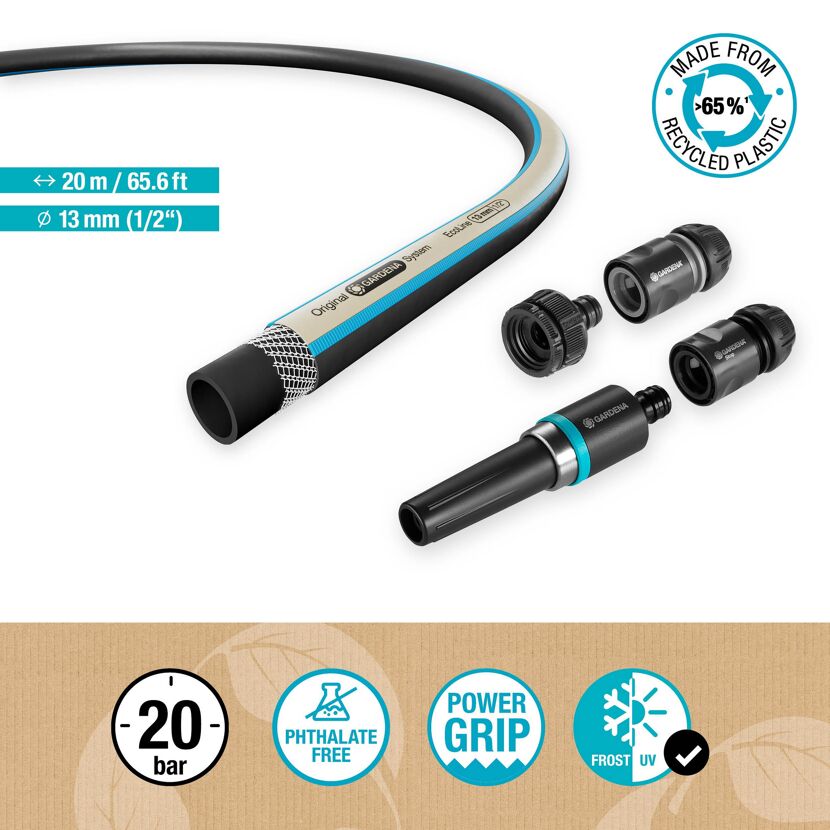 Gartenschlauch Set 'Ecoline' 5-teilig 13 mm (1/2") 20 m