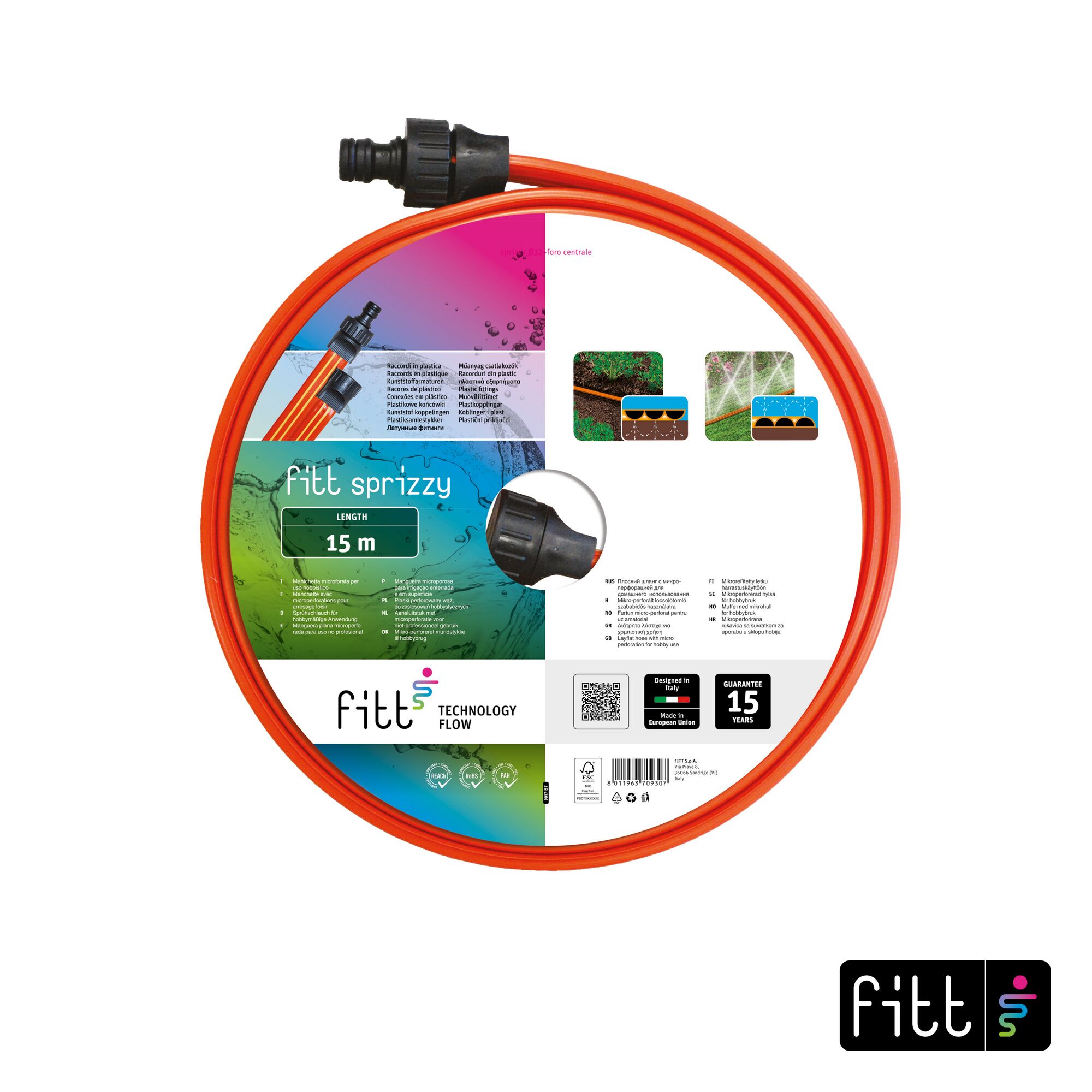 Fitt Sprühschlauch 15 m, orange