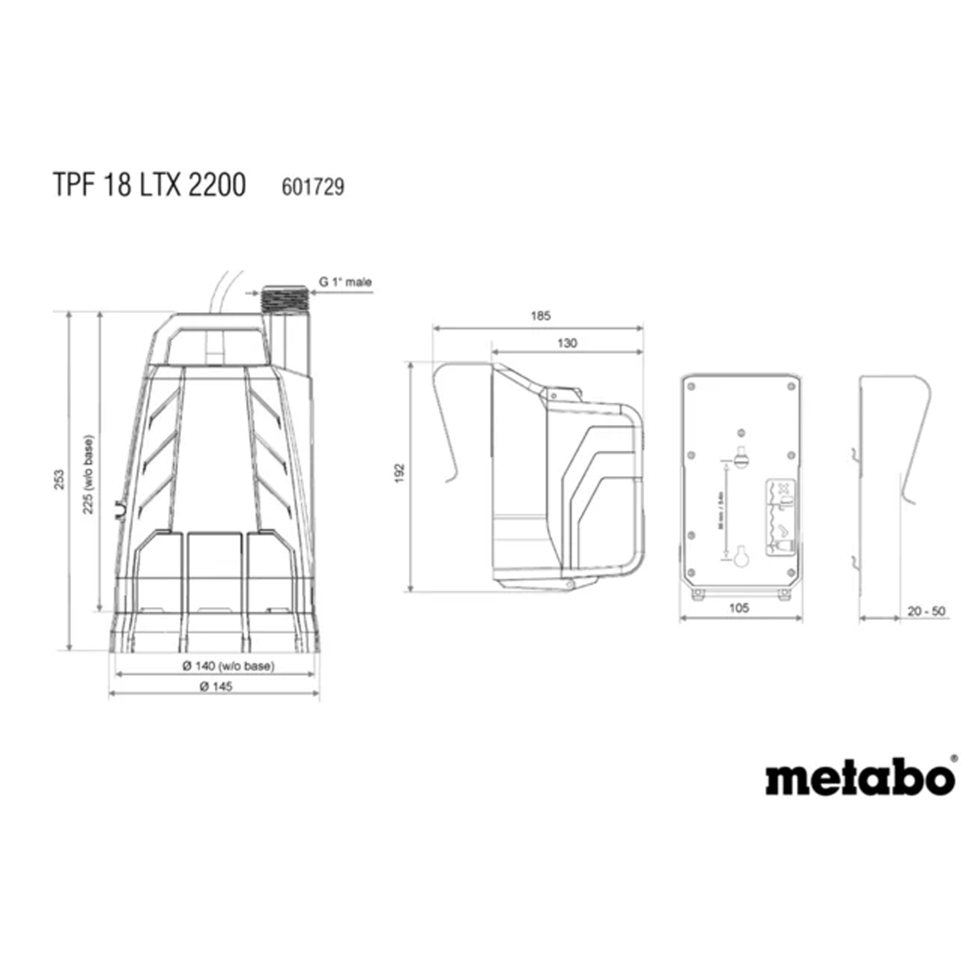 Akku-Tauch-/Regenfasspumpe 'TPF 18 LTX 2200' 18 V ohne Akku + product picture