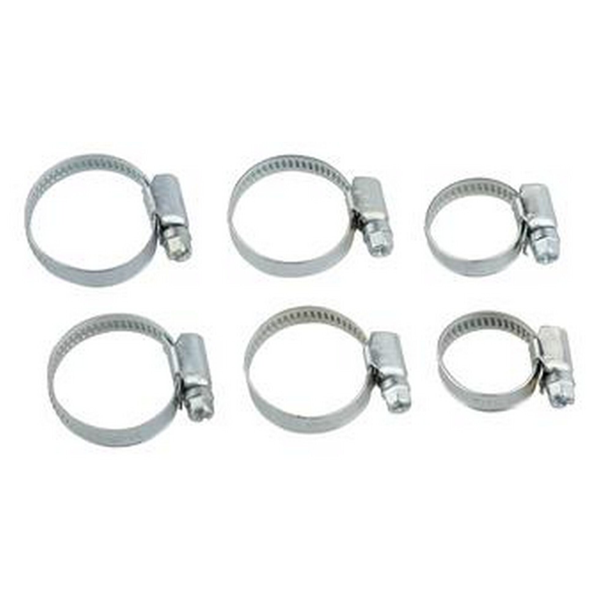 Sechs Schlauchklemmen