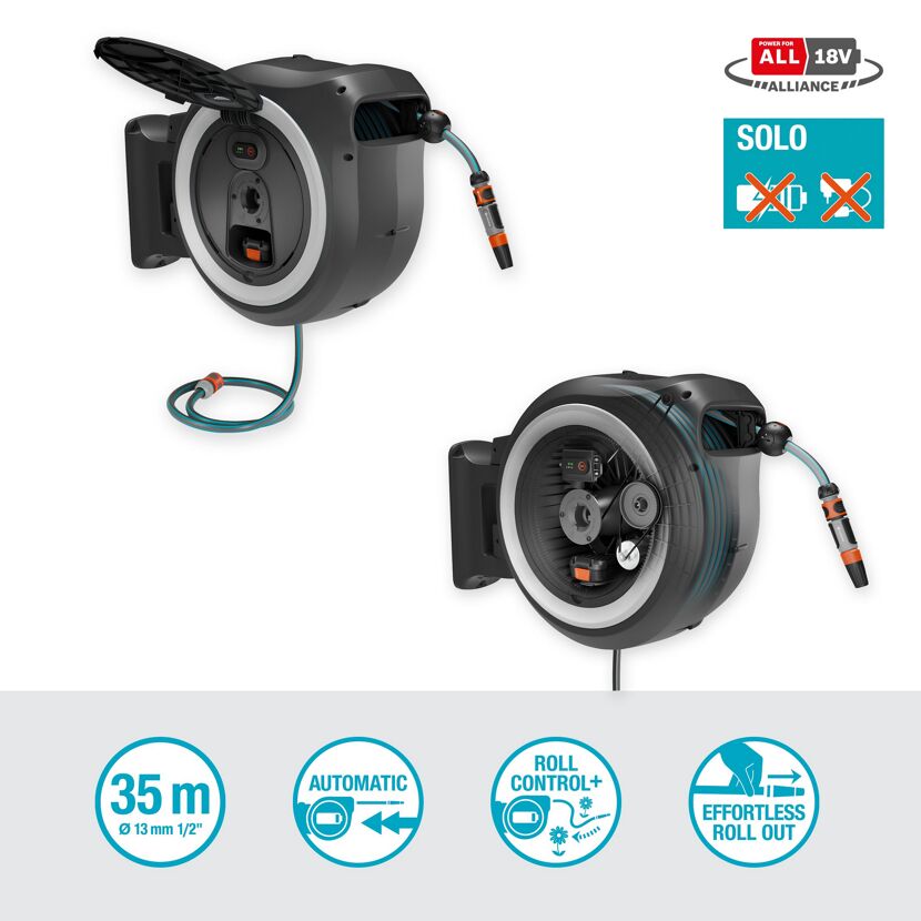 Akku-Wand-Schlauchbox 'PowerRoll XL' 18 V 35 m