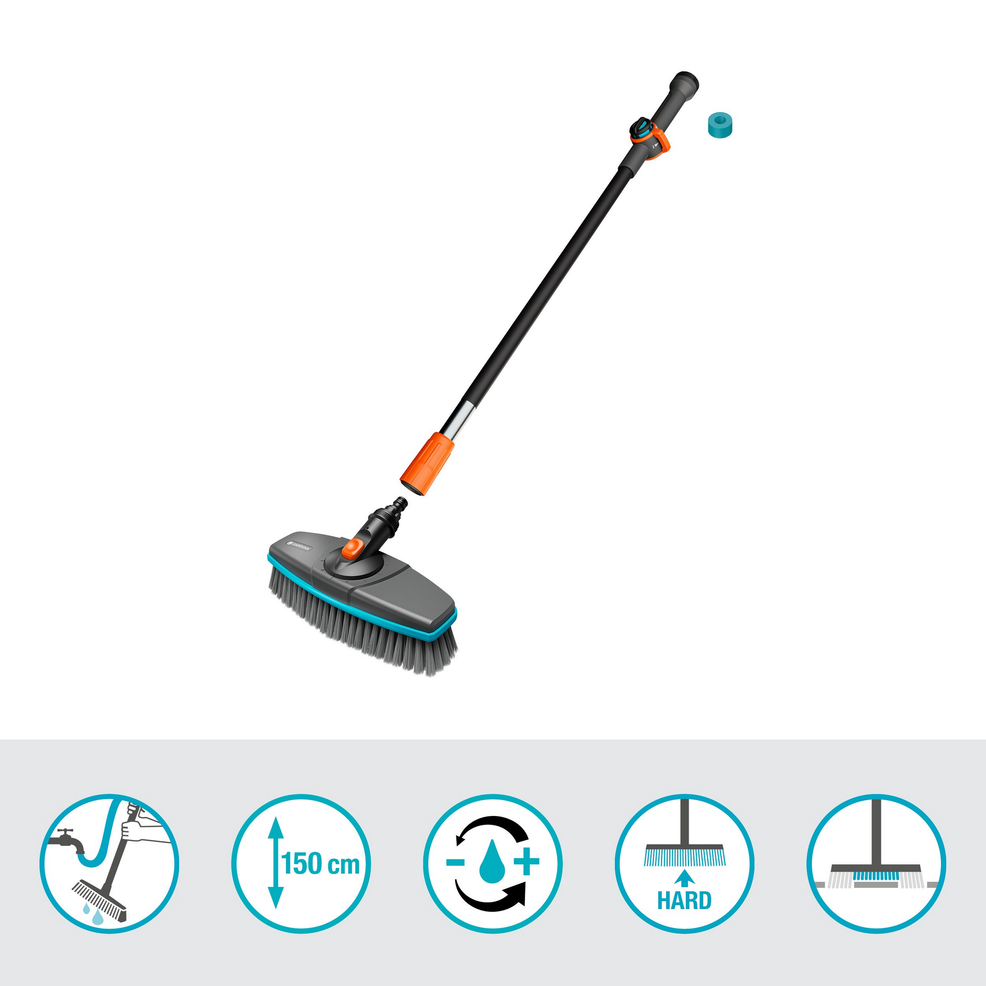 Wasch-Set 'Cleansystem hard' mit Bürste und Stiel M 163 cm