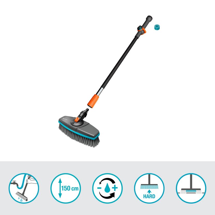 Wasch-Set 'Cleansystem hard' mit Bürste und Stiel M 163 cm