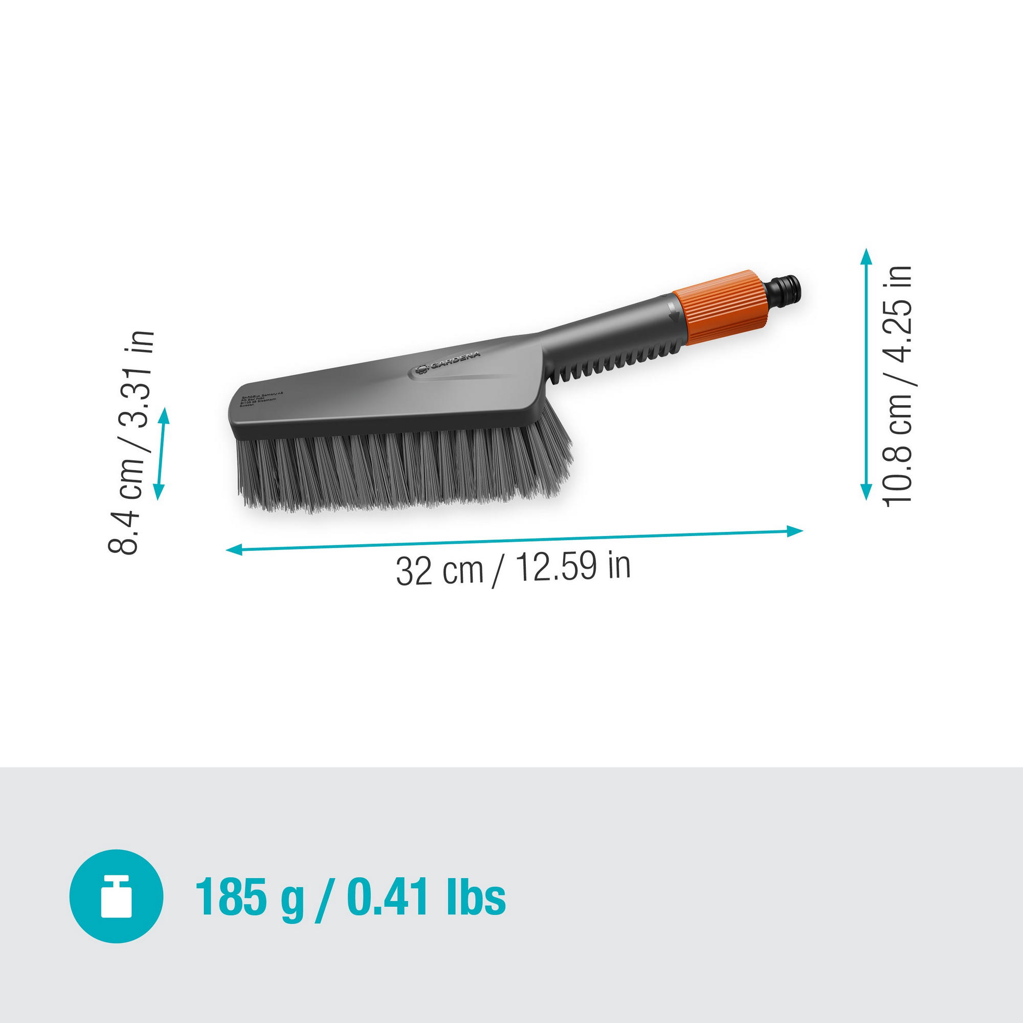 Handbürste 'Cleansystem M soft' mit Schlauchanschluss 32 x 10,8 x 8,4 cm