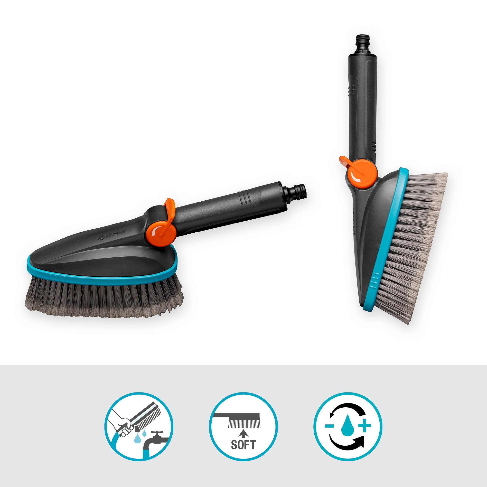 Waschbürste 'Cleansystem M soft' mit Schlauchanschluss